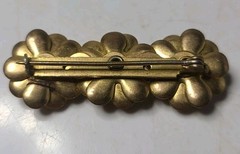 Vintage/ Antique Gold Tone 3 Flower Brooch