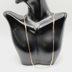Classic Cobra or Snake Chain Bright Shiny Gold Tone Vintage 90s Necklace 18 Inch
