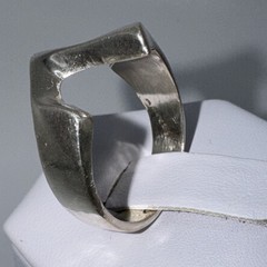Vintage 925 Midcentury Modernist Sterling Silver Sz 8.25