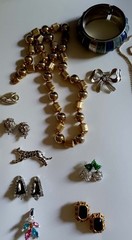 Vintage Jewelry LOT Signed Necklace Earrings Brooch Ring Bracelet Trifari More