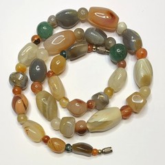 Vintage Beggars Bead Stone Necklace 20″ Barrel Clasp