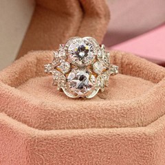 3Ct Art Deco Style Round Cut Lab Created Diamond Anniversary 14K Gold FN Ring