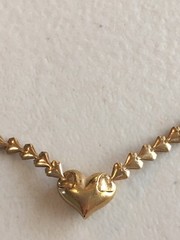 Avon Endless Heart Chain Necklace Gold Tone Vintage
