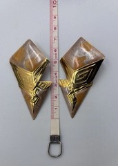 VTG Signed Edgar Berebi 1980s Modern Enamel Geometric Earrings Art Deco Revival