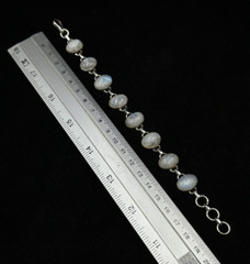 Old Unique Sterling Silver Handmade Bracelet With Natural Good Quality Moonstone