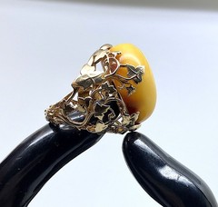 Amber Ring Handmade Natural Baltic Jewelry Handcrafted Piece Statement for Women