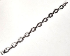 Vintage Signed FAS 925 Sterling Silver & Marcasite Cable Design Link 7″ Bracelet