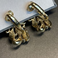 Vintage Clip-On Climber Earrings Estate Jewelry Pre-Owned Blue Flower 1950s