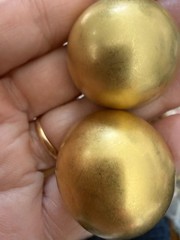 Vintage Erwin Pearl Brushed Gold Tone Statement Runway Pierced Earrings