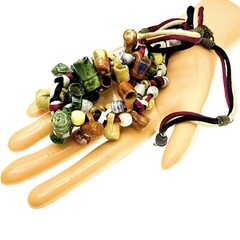 1970/1980s Mexican Folk Art Cluster Necklace Pottery Mugs Charms Ethnic Vintage