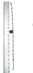 Vintage Style Copper Tone Carved Pendant Beaded Necklace Amber Red Crystals