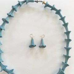 Vintage Metropolitan Museum Of Art Egyptian Jasmine Blossom Teal Jewelry Set