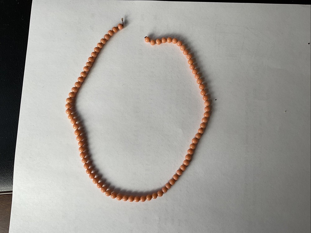 Antique Strand Coral Beads Necklace No Clasp France
