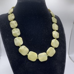 Vintage Artisan Jasper Necklace Choker Modern Boho Earthy Modern Butter Green