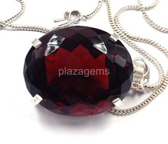 160 Ct Certified Oval 925 Solid Silver Natural Red Ruby Pendant k