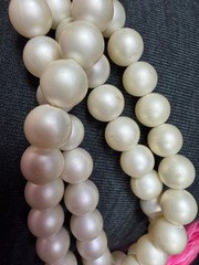 Vintage Necklace ART Signed Clip Earrings Simulated Pearl Beads Lot Matching PJ