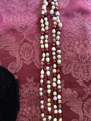 VINTAGE BOHO JOBS TEAR AND RED HEART SEEDS NECKLACE 24 Inches 110