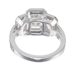 Triple Halo Emerald Cut Diamond Suchy .99ct Platinum Engagement Ring