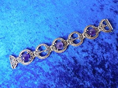 Noble, Antique Bracelet, 925 Silver, With Amethyst, Teka Theodor Klotz, 49.6g