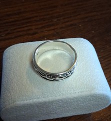 Vintage Sterling Barbed Wire 7.5MM WIDE Band Ring Size 13.5 6grams See Pics/Desc