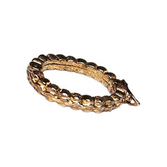 Vintage Textured Gold Tone Oval Holder Scarf Ring Clip Handkerchief 1″ Retro GUC