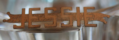 antique :* HAND-MADE NAME PIN “J E S S I E” *: c-clasp L@@K!!