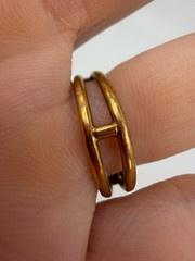 Vintage Ring Tigers Eye Donut Oval 14K Gold Womens Size 6 5.4 grams