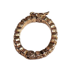 Vintage Textured Gold Tone Oval Holder Scarf Ring Clip Handkerchief 1″ Retro GUC