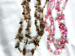 Layered Necklaces Lot of 2 Seashell mlxad nuggets 24″ Gift New USA Boho Seller