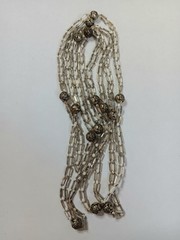 VINTAGE ART DECO FLAPPER NECKLACE 62″ GLASS TUBE MERCURY BEADS