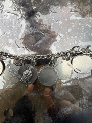 Vintage Sterling Religious Charm Bracelet