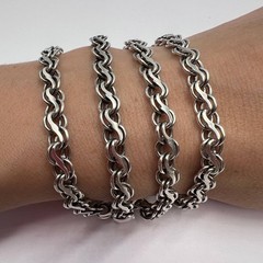 Vintage Sterling Silver 925 Figaro Chain Necklace 55cm 33g Men’s Heavy Estate