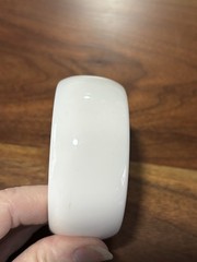 Vintage Lucite Resin Acrylic Bangle Bracelet Barnelli Creations WHITE Wide