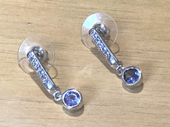 Vintage Chuck Clemency Earrings Tanzanite Sterling Silver Drop/Dangle 925 STS