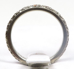 Antique 1920’s Orange Blossom Traub 18K White Gold Wedding Band Ring 4.75 UK-J