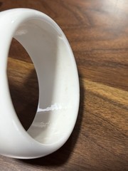 Vintage Lucite Resin Acrylic Bangle Bracelet Barnelli Creations WHITE Wide