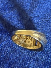 Vintage Estate 50’s Sterling Silver Gold Vermeil Blue Mystic Topaz Men’s Ring