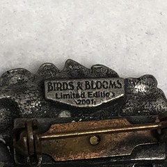 Wheelbarrow Cart With Roses Birds And Blooms Pin Brooch Garden Lim Ed Vtg 2001