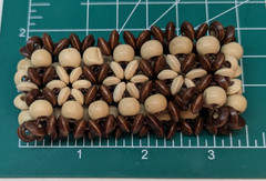 Vintage 2 Colors Beads Hard Wood Hippie Stretchable Bracelet 3.5 Inch
