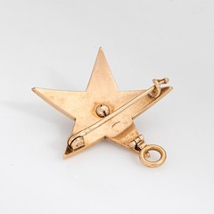 Antique Victorian Diamond Pearl Star Pendant 14k Rose Gold Brooch Jewelry