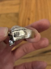 Vintage Silver Cast Skull Biker Ring Size 9 READ DESC FREE SHIPPING