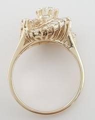 Antique Old European Cut Diamond Ballerina Ring 1.74 ct 14K Gold