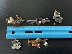 5 VINTAGE BAVARIAN SWISS GERMAN SKI MOUNTAIN HUNT PIN BROOCH LOT