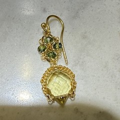 Anthony Nak lemon quartz & prasiolite Earrings – 18Kt yellow gold