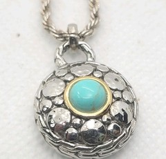 Set Of 3 Silver Tone Necklace Pedant Chain Charm.