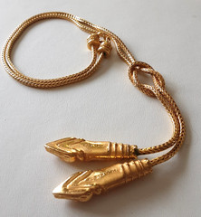 MMA 1994~ Double Snake 24K Plated Egyptian Lariat Necklace~ MOMA