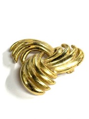 Vintage Unbranded Goldtone Spiral Pinwheel Flower Brooch/Pin