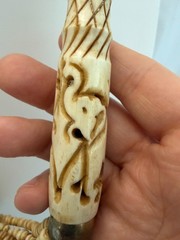 Vintage Hand Carved Organic Bovine Bone Tribal Statement Necklace Elephants
