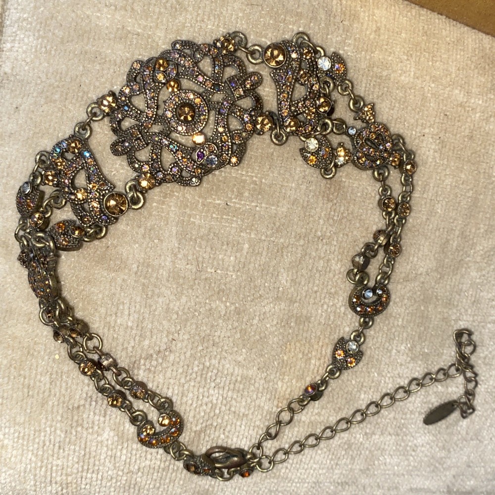 Vclm choker Goth Amber Tag As Is Colorful Purples Missing Few Color Rhinestones