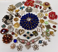 Lot Vintage & Modern Jewelry Parts Broken Repurpose Craft Rhinestones Harvest W